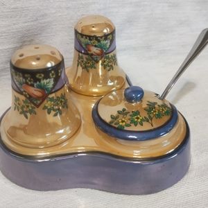 Vintage Iridescent luster ware serving set.